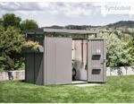 Biohort Metall-Ger&auml;tehaus HighLine Quarzgrau-Metallic 6,6 m&sup2; Doppelt&uuml;r