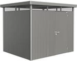 Biohort Metall-Ger&auml;tehaus HighLine Quarzgrau-Metallic 5,6 m&sup2; Einzelt&uuml;r