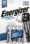 Energizer Batterie Ultimate Lithium AAA Micro 4 St&uuml;ck