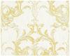 Bricoflor Ornament Textiltapete Weiß Gold Barock Tapete Royal Ideal für