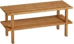 Zeller Schuhregal mit 2 Ablagen Bambus 70 cm x 26 cm x 30 cm