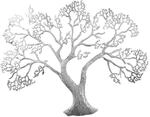 Gilde Wandrelief Baum Silberfarben 62 cm x 78 cm