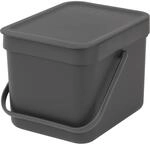 Brabantia Abfallbeh&auml;lter Sort & Go 6, Grey mit Wandhalterung