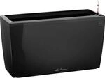 Lechuza&reg; Pflanzgef&auml;&szlig; Cararo Premium 75 cm x 30 cm Schwarz hochglanz