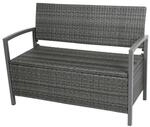 Gartenbank Ferrara Polyrattan 2-Sitzer Dunkelgrau 86 x 118 x 58 cm