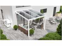 Terrassenüberdachung Professional 300 cm x 350 cm Weiß PC Klar