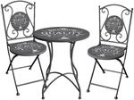 Garden Pleasure Bistro-Set Royal 3-teilg Dunkelgrau