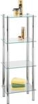 Wenko Regal Yago Viereckig Chrom mit 4 Glasablagen 104 cm x 40 cm x 30 cm