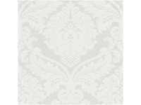 Bricoflor Barock Vliestapete Hell Weiße Tapete mit Ornamenten Ideal für Wohnzimmer