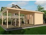 Weka Holz-Gartenhaus Loungehaus 225 Flachdach Unbehandelt 647 cm x 336 cm