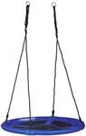 Relaxdays Nestschaukel Rund Metall/Nylon Dunkelblau Geschlossener Sitz 90 cm