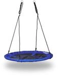 Relaxdays Nestschaukel Rund Metall/Nylon Dunkelblau Geschlossener Sitz 110 cm