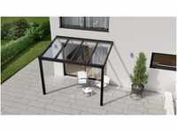 Terrassenüberdachung Professional 300 cm x 200 cm Schwarz Struktur Glas