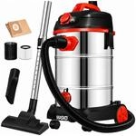 MASKO Industriestaubsauger Nass-Trockensauger Edelstahl Max. 1800 W Rot