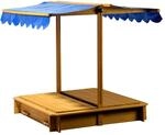 Dobar Sandkasten mit schwenkbarem Dach FSC 112 cm x 112 cm x 112 cm
