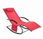 SoBuy Sonnenliege mit Tasche aus Metall und Kunstfasergewebe Rot OGS28-R