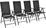 vidaXL Gartenst&uuml;hle Klappbar 4 Stk Aluminium und Textilene Schwarz 41731