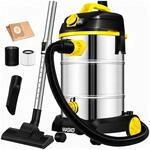 MASKO Industriestaubsauger Nass-Trockensauger Edelstahl Max. 1800 W Gelb