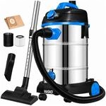 MASKO Industriestaubsauger Nass-Trockensauger Edelstahl Max. 1800 W Blau