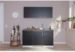 Respekta K&uuml;chenzeile KB150WS 150 cm Schwarz-Wei&szlig;