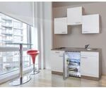 Respekta Economy K&uuml;chenzeile 150 cm Wei&szlig;-Eiche S&auml;gerau Nachbildung