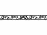 Bricoflor Selbstklebende Tapetenbordüre in Schwarz und Weiß Ornament Tapeten