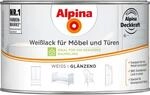 Alpina Wei&szlig;lack f&uuml;r M&ouml;bel & T&uuml;ren gl&auml;nzend 300 ml
