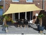 Floracord Sonnensegel Rechteckig wasserdurchl&auml;ssig 500 cm x 400 cm Weizen