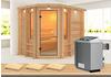 Karibu Sauna-Set Risa inkl. Ofen 9 kW mit integr. Steuerung
