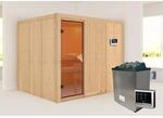 Karibu Sauna Gunda Edelstahlmit Ofen externe Stg.Natur