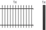 Metallzaun Anbau-Set Chaussee Schwarz z. Einbetonieren 120 cm x 200 cm