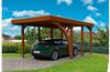 Skan Holz Carport Friesland Set 5 314 cm x 555 cm Nussbaum