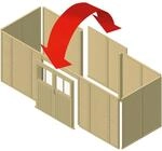Karibu Ger&auml;teraum 1 f&uuml;r Doppelcarport 5,4m mit Doppelfl&uuml;gelt&uuml;r in der Front...