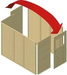 Karibu Ger&auml;teraum 2 f&uuml;r Einzelcarport 2,5 m mit Einfl&uuml;gelt&uuml;r in der Seite...