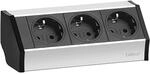 Evoline V-Dock Steckdosenelement V-Dock 3-Fach Schuko 3.600 W Alufarbig Schwarz