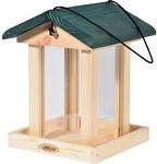 Dobar Vogelfutterstation mit Acrylglas-Futtersilo 22 cm x 25 cm x 28 cm Gr&uuml;n