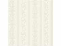 Bricoflor Landhaus Tapete Elegant Barock Vliestapete mit Streifen in Creme Weiß