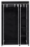 vidaXL Faltbarer Stoffschrank Schwarz 110 x 45 x 175 cm