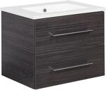 Fackelmann Einzelwaschtisch B.Perfekt 60 cm Dark Oak mit Softclose