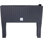 Hochbeet Rattanoptik 60 cm x 25 cm x 46 cm Anthrazit