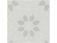 Bricoflor Blumen Tapete in Silber Grau Glitzer Vliestapete mit Mosaik Design Floral