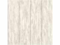 Bricoflor Vlies Holztapete Weiß Creme Tapete in Holzoptik Ideal für Küche und