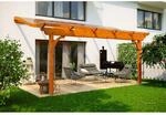 Skan Holz Terrassen&uuml;berdachung Verona 541 cm x 389 cm Eiche hell