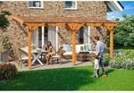 Skan Holz Terrassen&uuml;berdachung Andria 541 cm x 400 cm Eiche hell