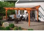 Skan Holz Terrassen&uuml;berdachung Sanremo 541 x 350 cm Leimholz Eiche hell