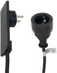 Evoline Plug Verl&auml;ngerungskabel mit Flachstecker Schuko 1.500 mm Kunststoff Schwarz