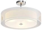 Lindby Deckenlampe Pikka 9620169 Modern in Wei&szlig; aus Textil 3-flammig E27
