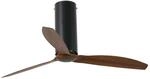 FARO Energiespar Deckenventilator mit Fernbedienung Tube Schwarz matt - Walnuss...