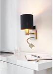 Wandleuchte Pasteri 2-flammig E27 60W und LED 1x3,8W Nickel matt Schwarz Kupfer