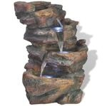 vidaXL Zimmerbrunnen mit LED-Licht Polyresin 24 x 33,5 x 45,5 cm